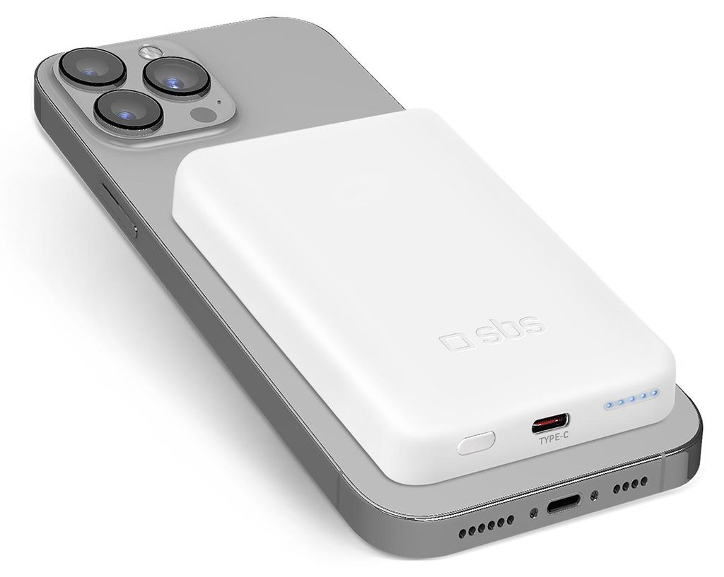 SBS Power Bank Mag 5.000 Mah Wireless Compatibile Con Immagine del prodotto 