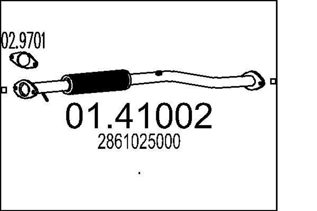 MTS Abgasrohr Auspuffrohr für HYUNDAI ACCENT II Stufenheck (LC) Vorne 01.41002