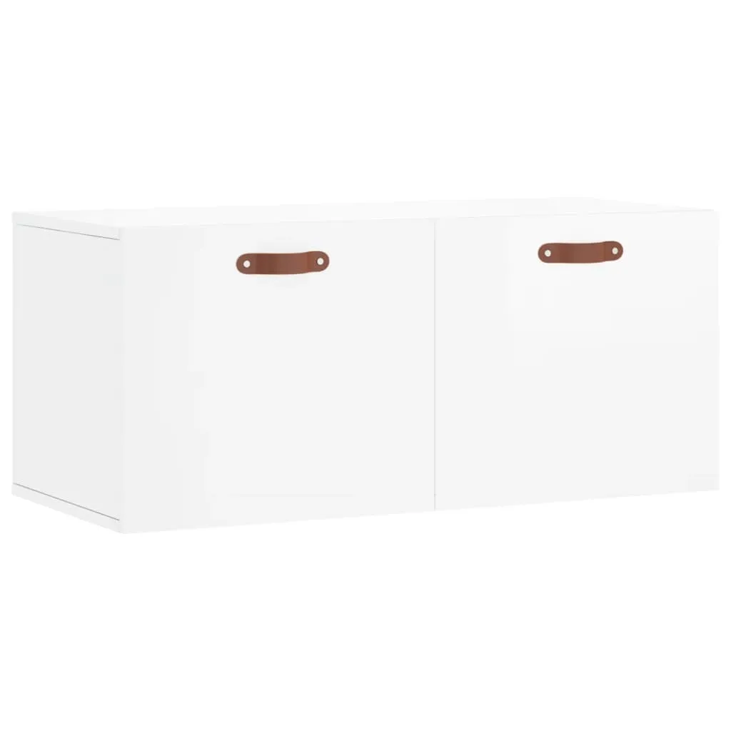 SYFAX Mobile a Parete Bianco Lucido 80cm - Pensile Multistrato Moderno