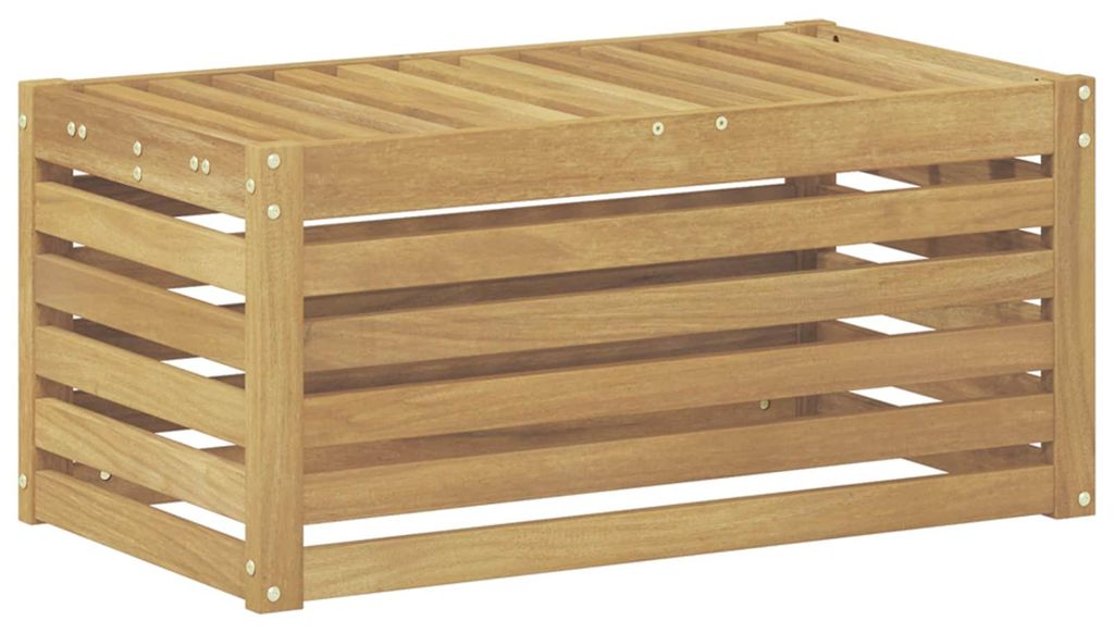 Outdoor Hocker Bank Weiß 79 x 43 x 37 cm Massivholz Akazie
