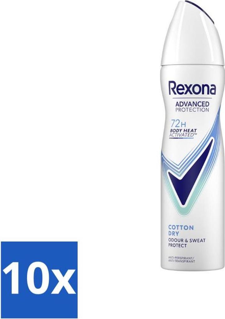 Rexona Women - Deodorant Spray - Baumwolle Dry - Sanfte Frische - 150 ml - Vorteilspack - 10 Stücke