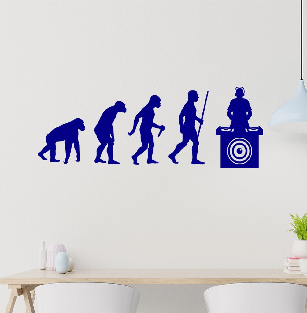 DJ Music Bass Evolution Wandtattoo Wandaufkleber Wall Sticker - Dekoration, Küche, Wohnzimmer, Schlafzimmer, Badezimmer