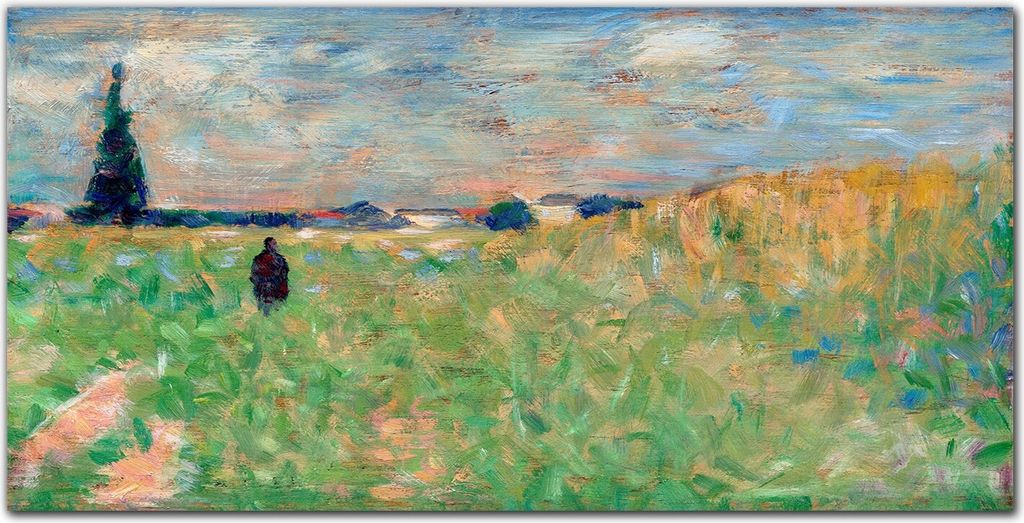 Coloray Küchenrückwand 100x50 Spritzschutz aus Glas - Sommerlandschaft Seurat