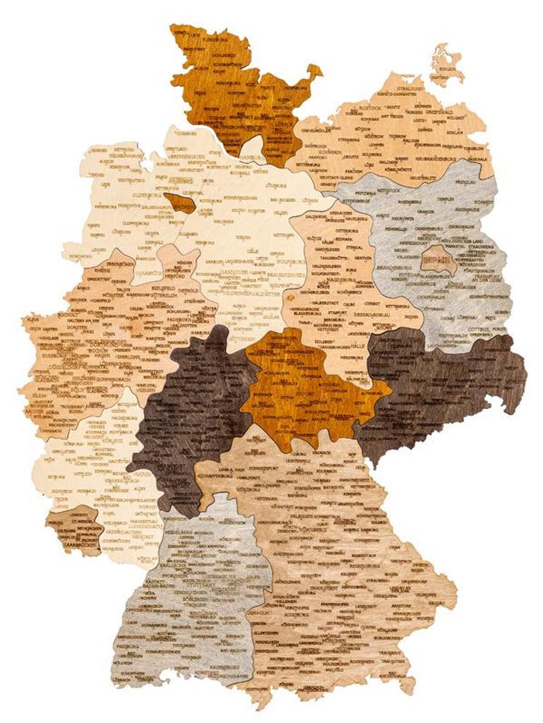 Abraham Wood Decor Landkarte Deutschland Puzzle aus Holz (60 x 80 cm)