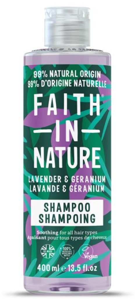 Faith In Nature, champú natural de lavanda y geranio, Imagen del producto 