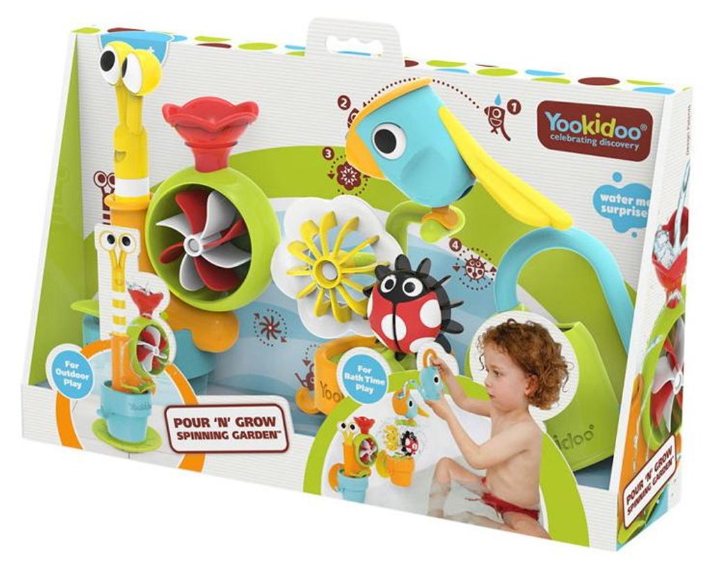 Yookidoo Pop-Up-Badespielzeug „Schnecke und Blumengarten“ Produktbild 