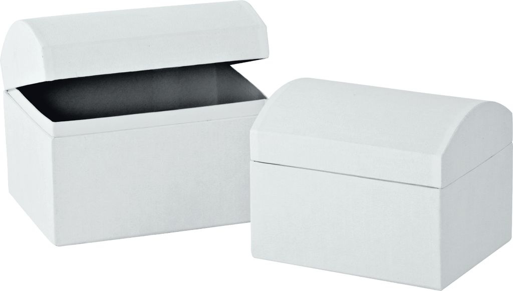 VBS Truhen 2er Set aus weißem Karton 2 Stk Aufbewahrungsboxen Bastelbedarf