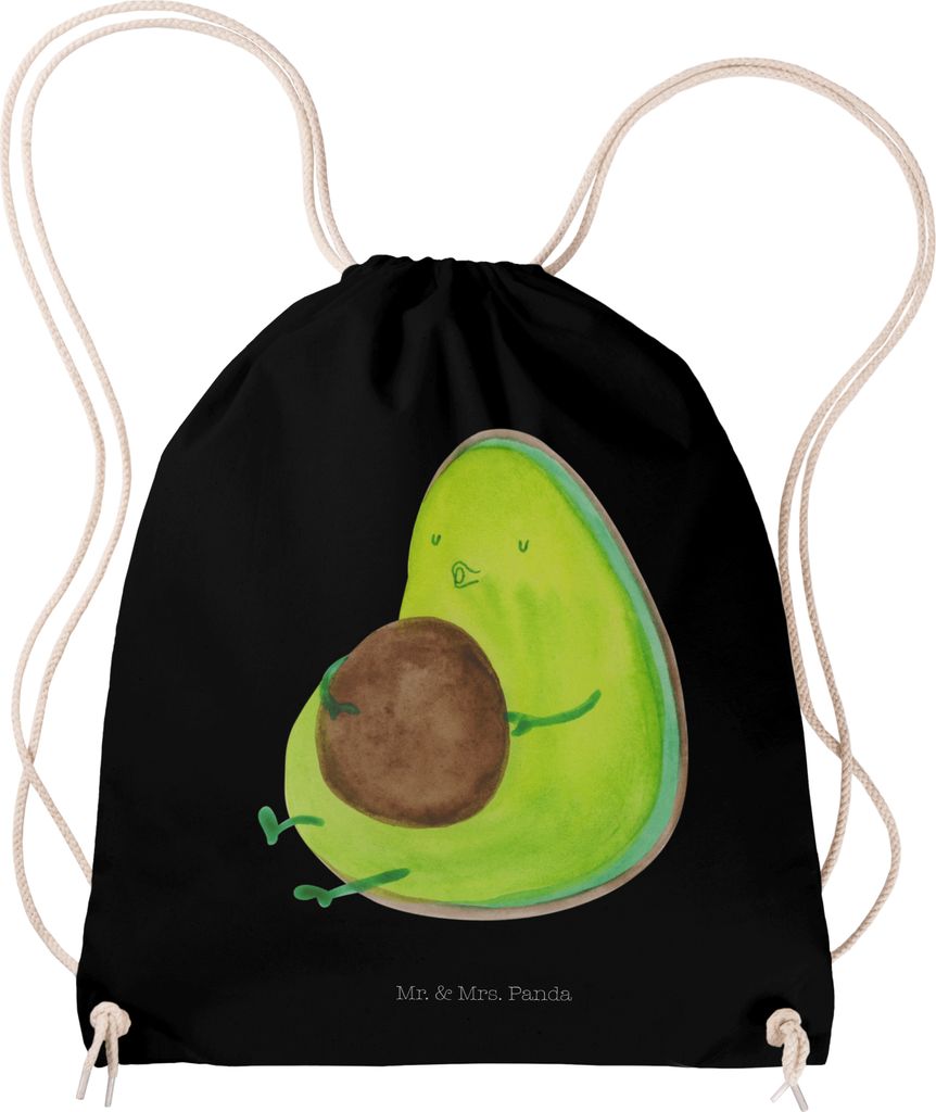 Mr. & Mrs. Panda Beutel Avocado Pfeifen - Schwarz - Geschenk, Schwanger, Stoffbeutel, Abnehmen, festival tasche, Ernährung, leichter rucksack, Di...