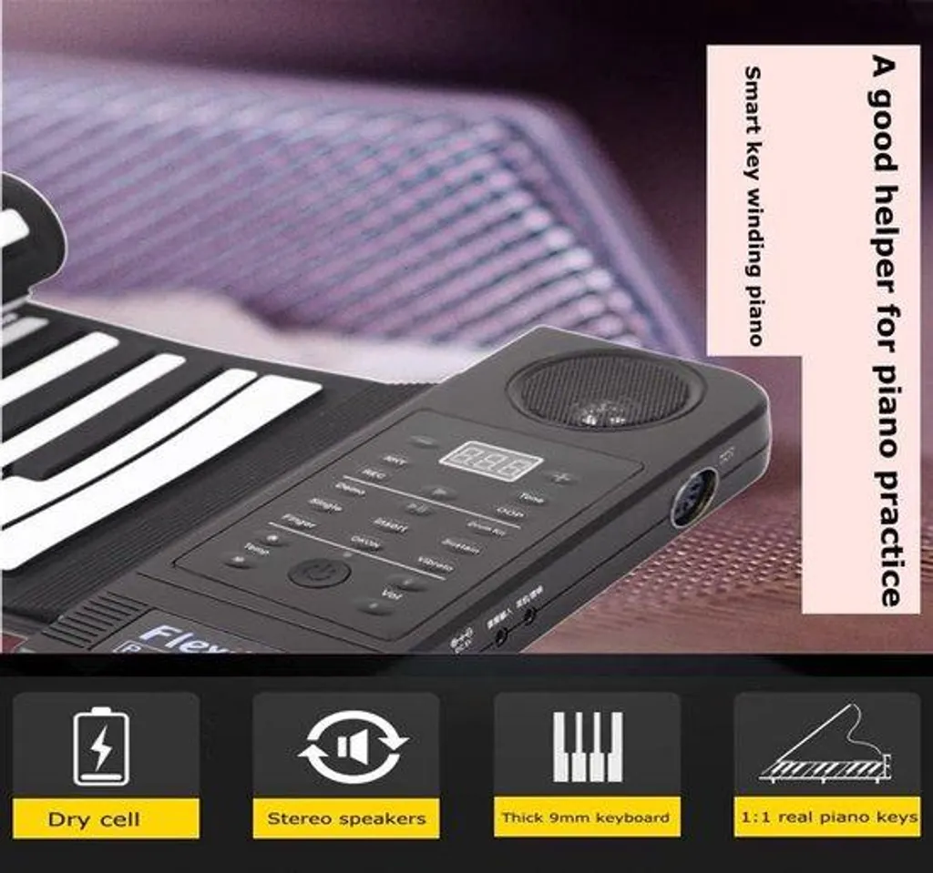 Piano électrique pliable de voyage étanche pour musiciens itinérants