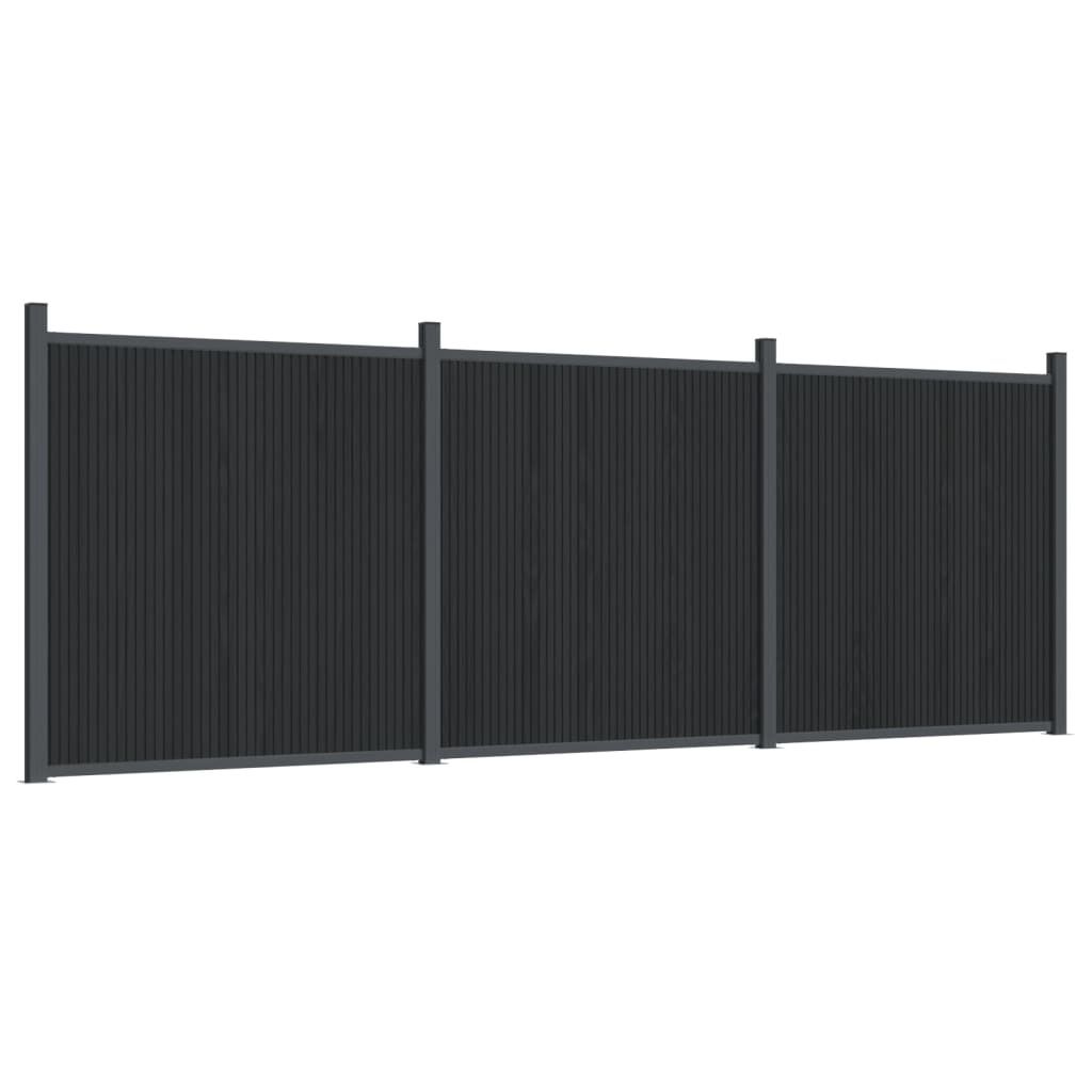 vidaXL Zaunelement Grau 526x186 cm WPC Zdjęcie produktu 