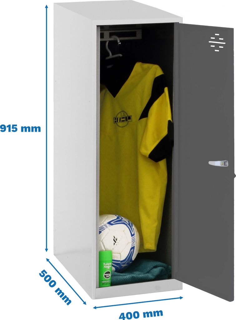 Simonrack Spind SIMONLOCKER DISM SINGLE weiß, anthrazit 8425437118043, 1 Schließfach 40,0 x 50,0 x 91,5 cm