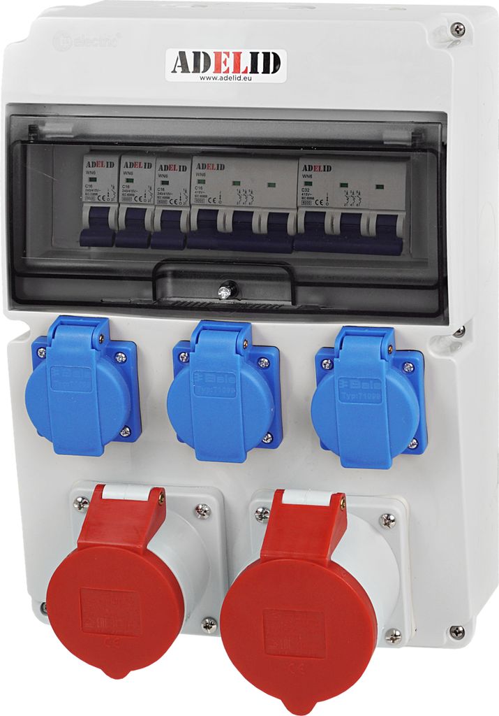 Baustromverteiler Wandverteiler Komplett CEE 2x 16A 400V 3x 230V Schuko Steckdose BALS mit LS-Schalter