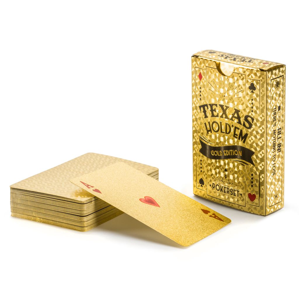 Spielkarten 24K Gold Pokerkarten Dollar Euro Skat Kartenspiel Plastik hochwertig 