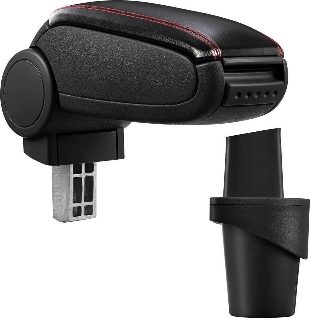 Armlehne Mittelarmlehne Leder Bezug Schwarz / Rot für VW Caddy 3 III 1K 2004-