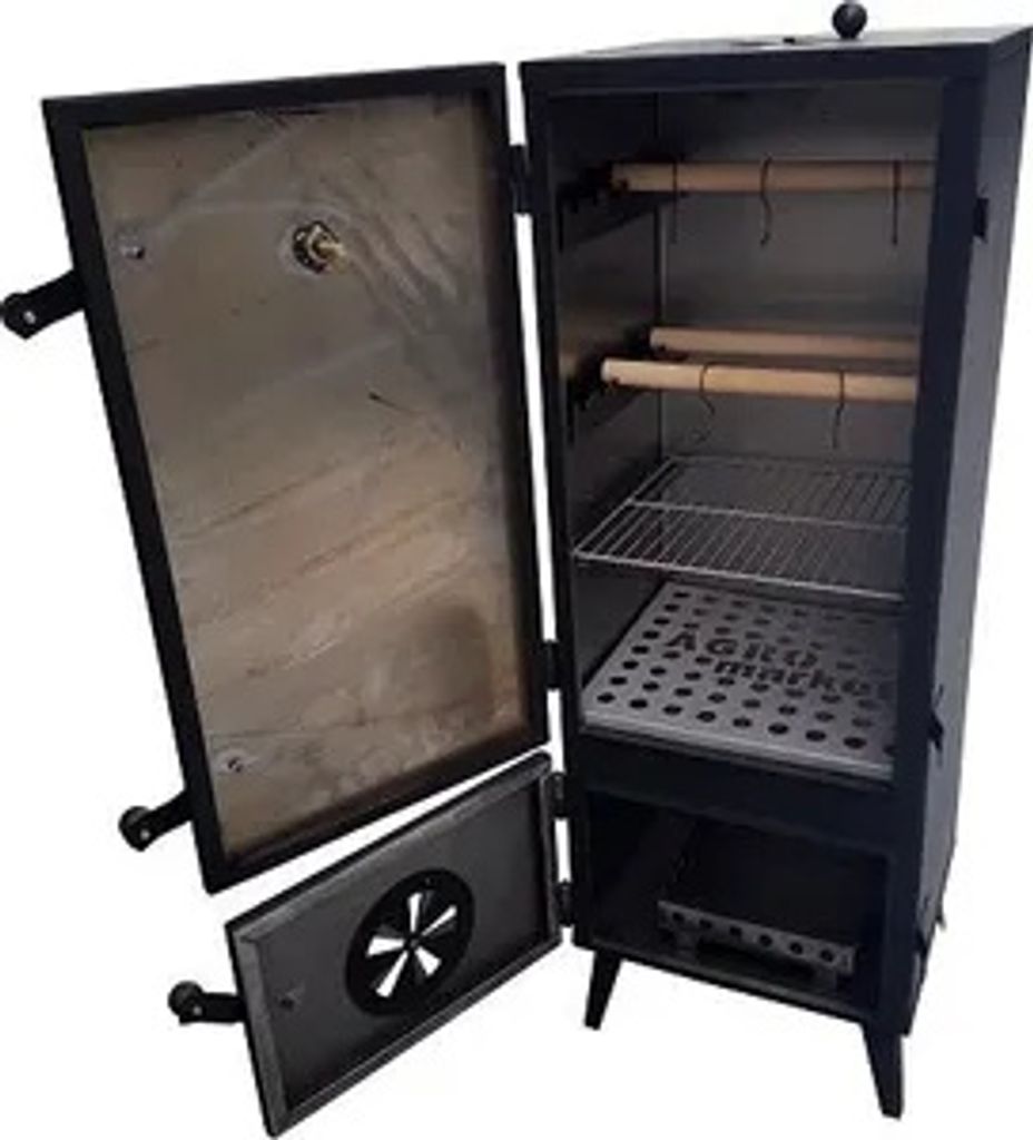 Stahl Räucherkammer 112x45x43 cm Räucherschrank Räucherofen Produktbild 