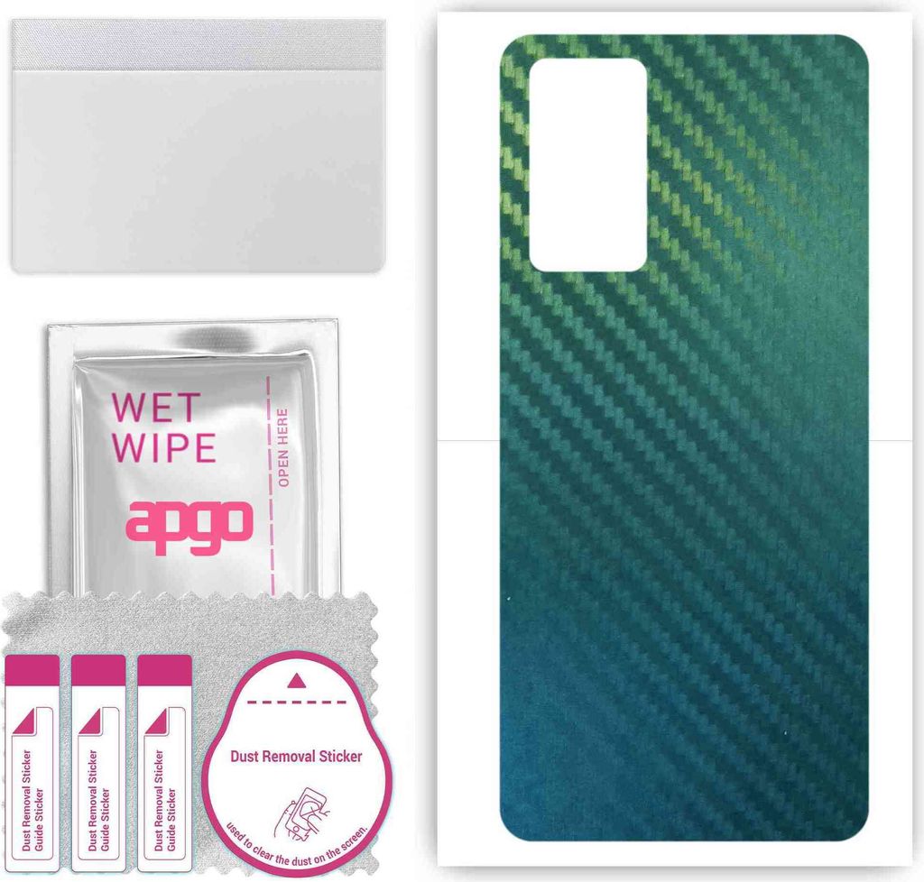 apgo Rückseite Schutzfolie, Skin, kompatibel mit Realme X7, Hinten Displayschutzfolie aus Vinylfolie, kratzfest, einfache Montage - Kohlenstoff-Ch...