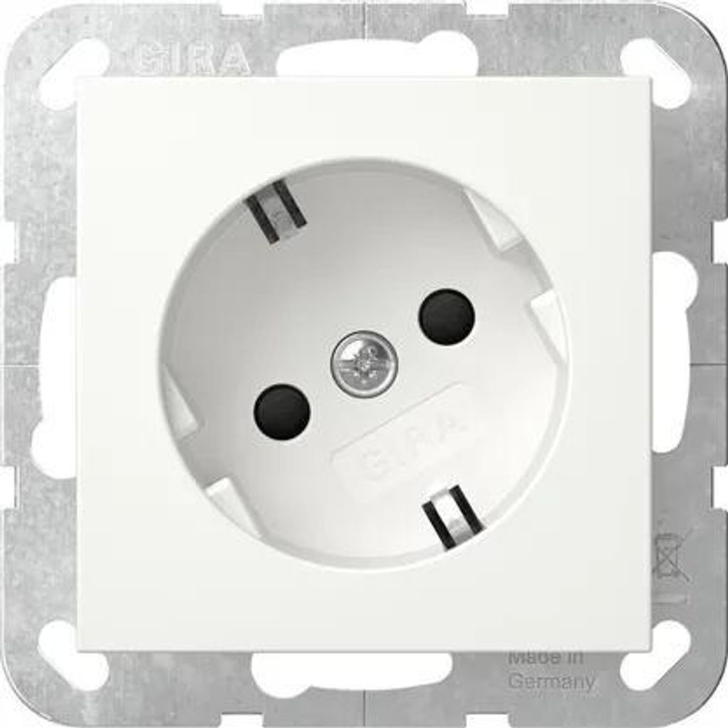 Gira SCHUKO-Steckd. 30° + SP System 55 Reinweiß m 441827