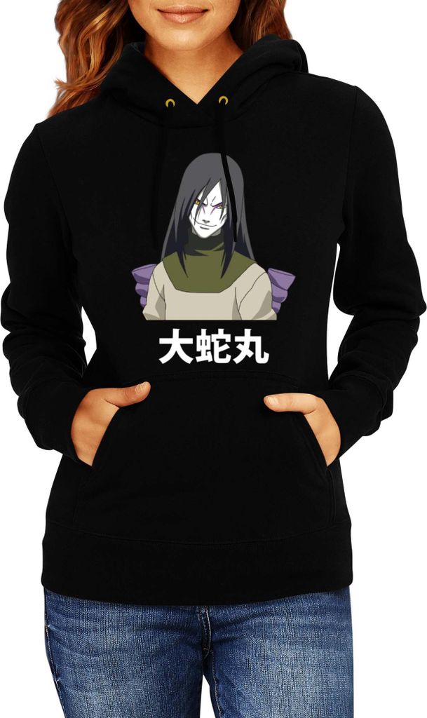 Damen Kapuzenpullover Naruto Orochimaru 03, Lady XL / Schwarz