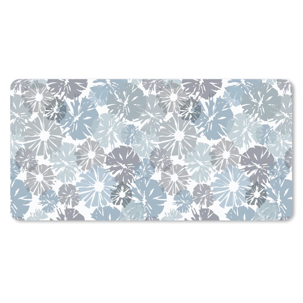 MuchoWow Schreibtischunterlage Blumen - Abstrakt - Muster 80x40 cm - XXL Mauspad - Gaming Mauspad
