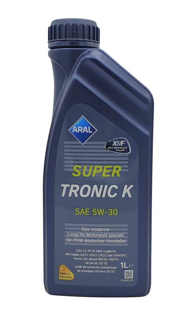 1 Liter ARAL 5W-30 SuperTronic K BMW Longlife-04 Porsche C30 VW 504 00 VW 507 00 VW 503 01 MB 229.31 MB 229.51