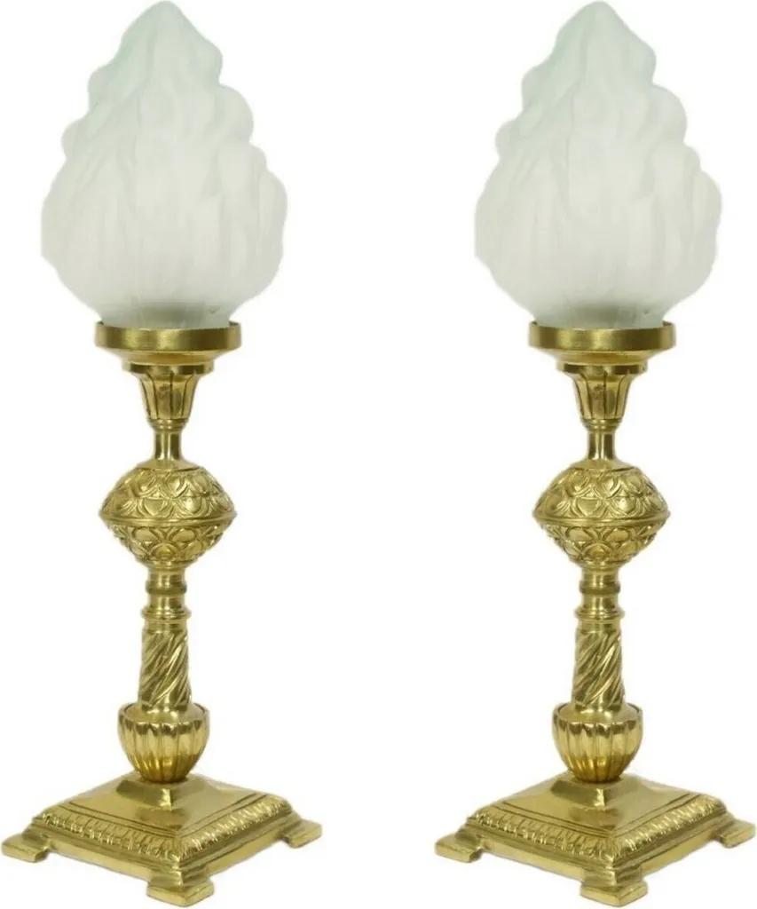 Lampe de table baroque or et blanc Casa Padrino H48 cm - Luminaire Chic