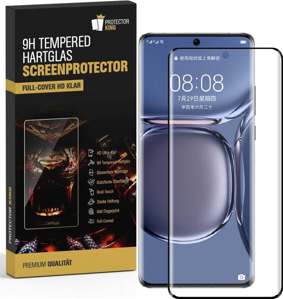 1x 9H Panzerglas für Huawei P50 Pro FULL CURVED Displayschutz Schutzglas Panzerfolie Schutzfolie Displayglas Hartglas echtes Tempered Sicherheitsg...