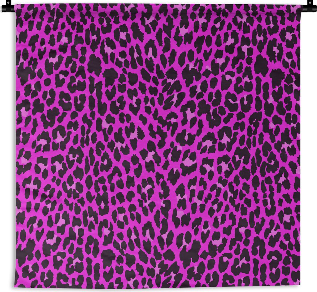 MuchoWow Wandteppich Wandbehang Leopardenmuster - Muster - Rosa 150x150 cm Tapisserie Dekoration Wandtuch - Wohnaccessoires - Modernes