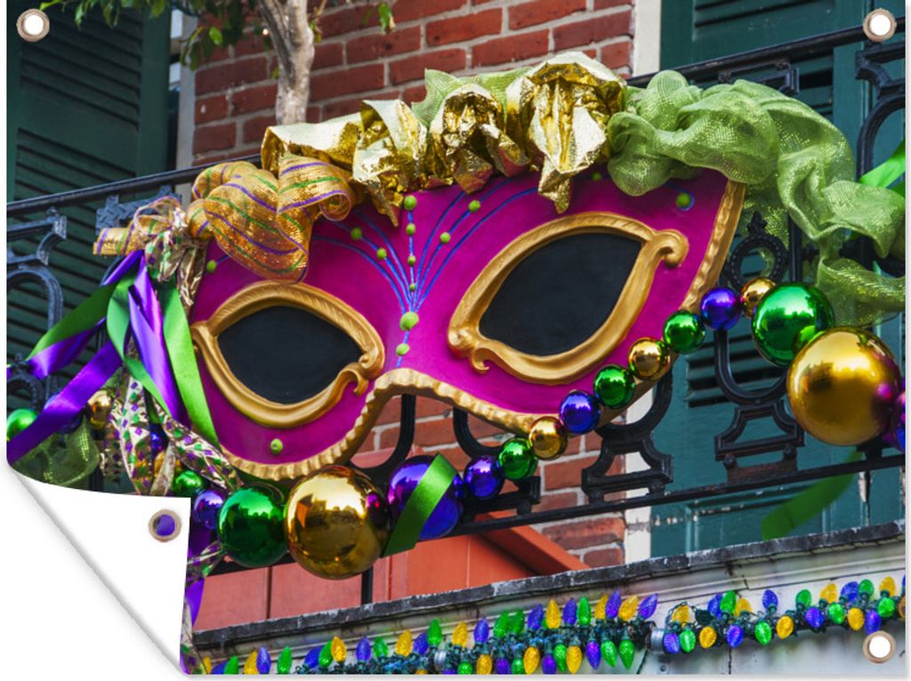 MuchoWow 80x60 cm Outdoor-Poster Gartendeko Sichtschutz Garten Poster für den Garten Balkondekoration Mardi Gras