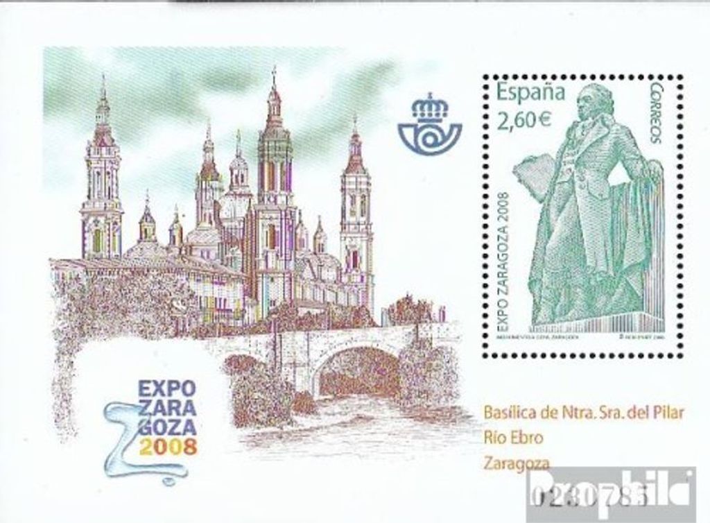 Briefmarken Spanien 2008 Mi Block169 (kompl.Ausg.) postfrisch EXPO08 Saragossa