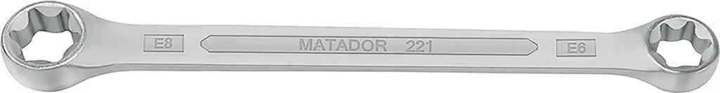 Clé polygonale double droite E10 x E12 en acier chrome vanadium robuste