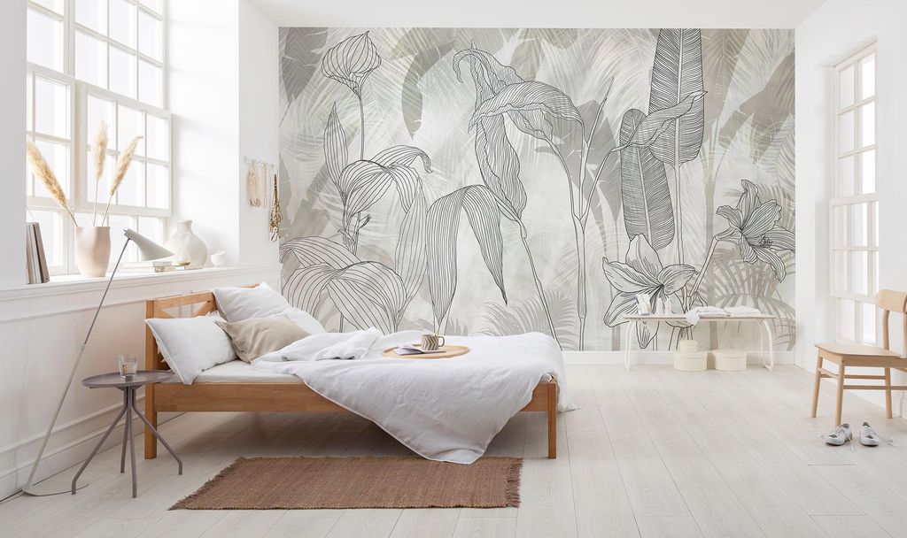 Vlies Fototapete - Linierte Lilien - Größe 400 x 250 cm