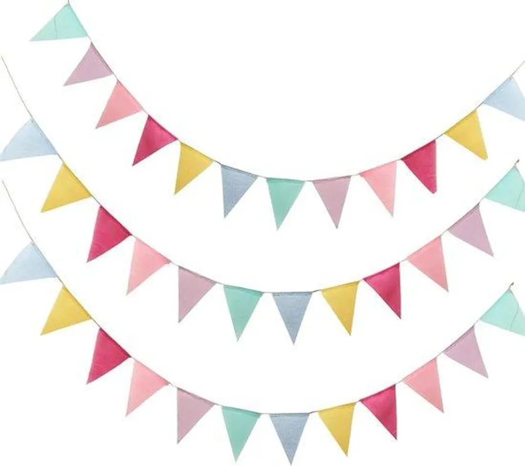 Lot de 3 Banderoles en Tissu de 12 Mètres Décoration Intérieur et Jardin