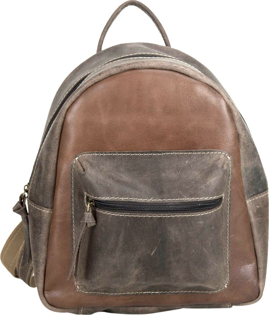 Sunsa Damen Herren kleiner Leder Rucksack Backpack Schultertasche Umhängetasche Ranzen Daypack Ledertasche in Vintage retro Style Kurierrucksack R...