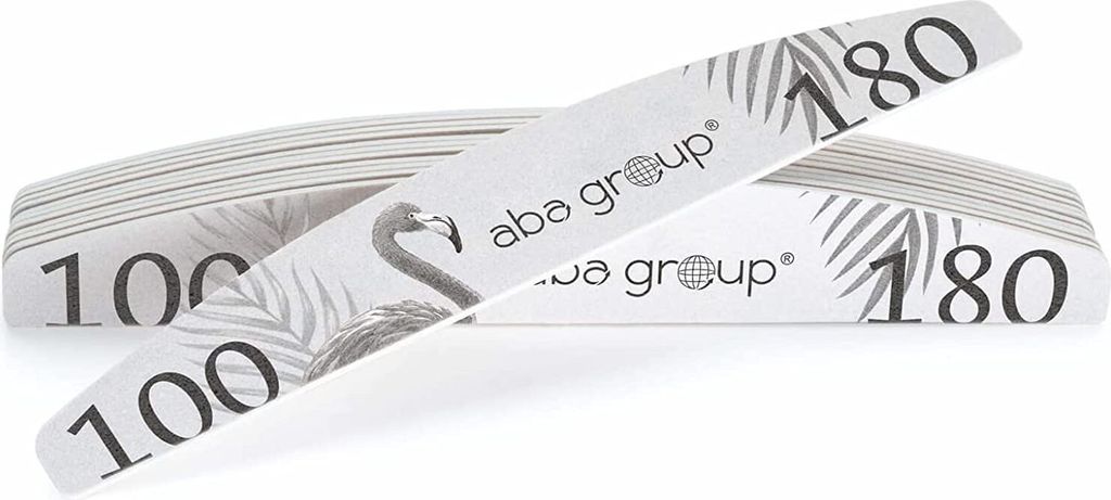 Aba Group Nagelfeile Set Professionell, Doppelseitig Nagelfeilen für Gelnägel, Halbmondform Gradation 100/180, Dicke 2mm, 10 Stück