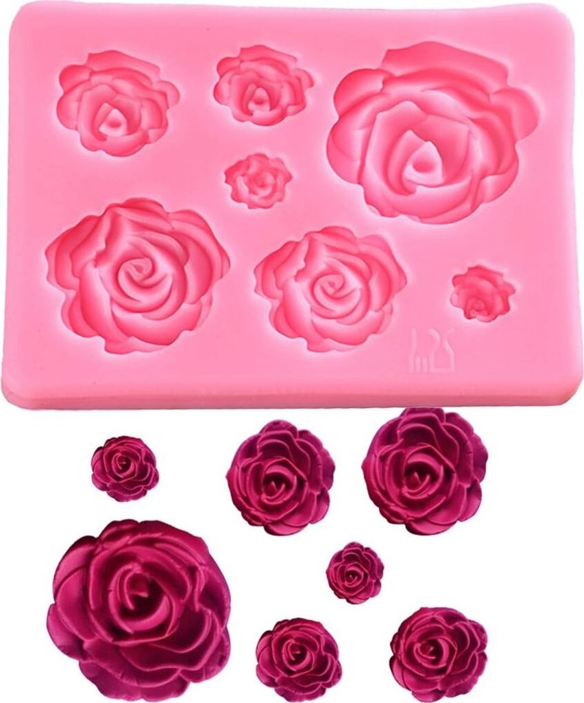 Rosen-Silikonform, kleines Werkzeug zum Backen von Seife, Ton, Fimo, Schokolade und Zuckerdekoration, DIY-Kuchenform aus Silikon für Babypartys, G...