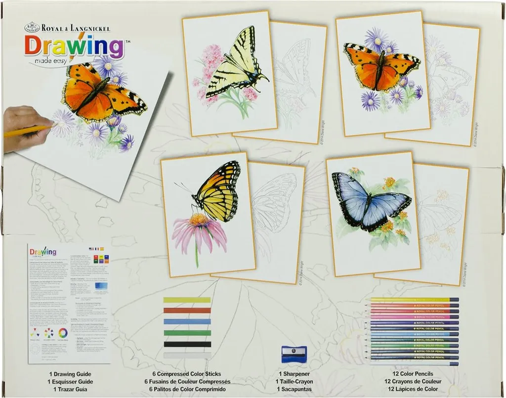 Royal & Langnickel Set de crayons de couleur Papillons 26 pièces - 3