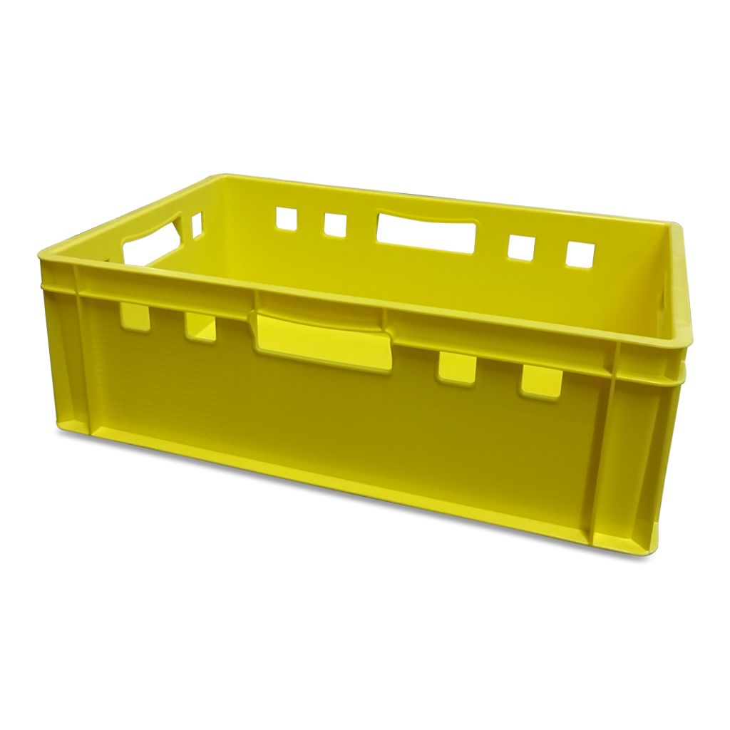 1 Stück E2 Eurofleischkiste Stapelkiste Box Metzgerkiste lebensmittelecht gelb (1xE2 gelb)