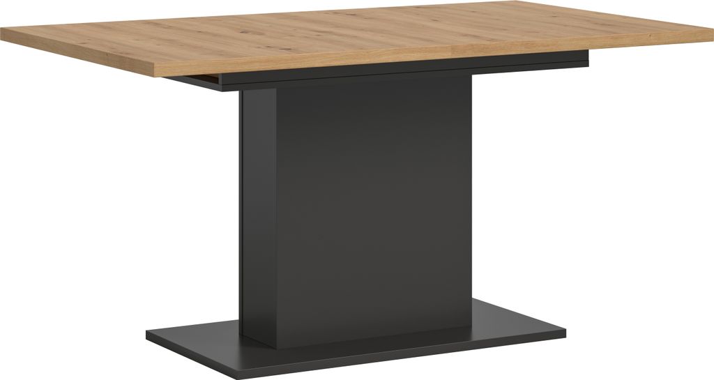 Kulissen-Esstisch >Motion< ausziehbar 190cm, Grau / Artisan Eiche Nachbildung - 150/190x76x90cm (BxHxT)