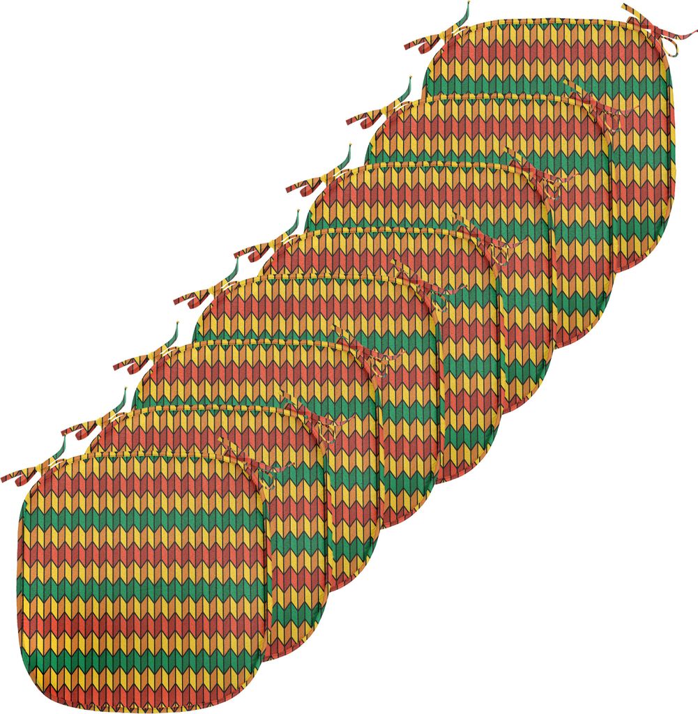 ABAKUHAUS Rasta Polster für Esszimmerstühle, Triangle inspirierte Formen, Dekoratives wasserfestes Kissen mit Riemen für Küchensitze, 40 cm x 4...