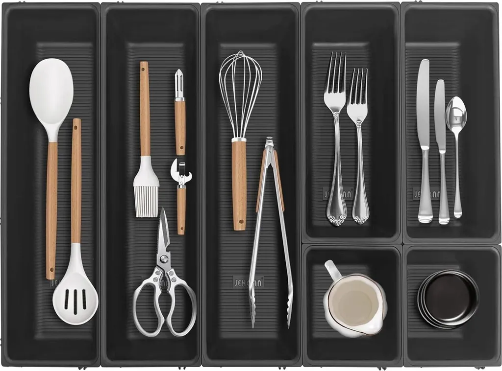 Organisateur de tiroirs modulaire et réglable pour couverts en cuisine