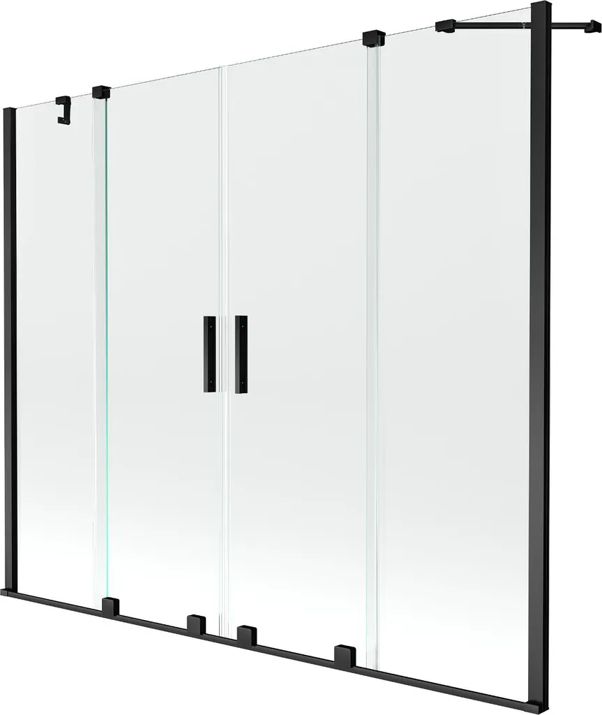 Écran de baignoire pliable transparent et noir Mexen Velar 170x150cm