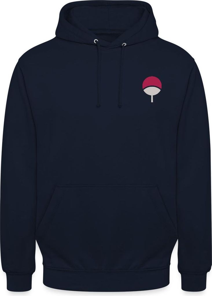 Spreadshirt Naruto Brustlogo Des Uchiha-Clan Uni Hoodie, XXL, Navy