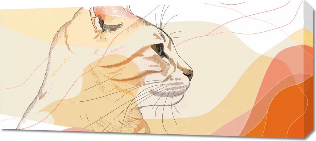 Quadro Silhouette Gatto 90x40 - Stampa su Tela Moderna per Casa