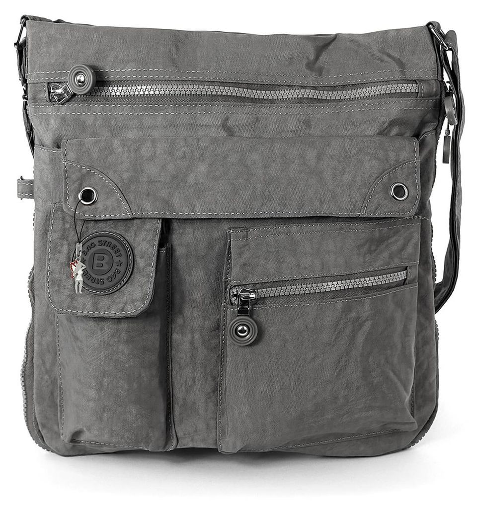 Bag Street Nylon Tasche Damenhandtasche grau 31x10x33 Produktbild 