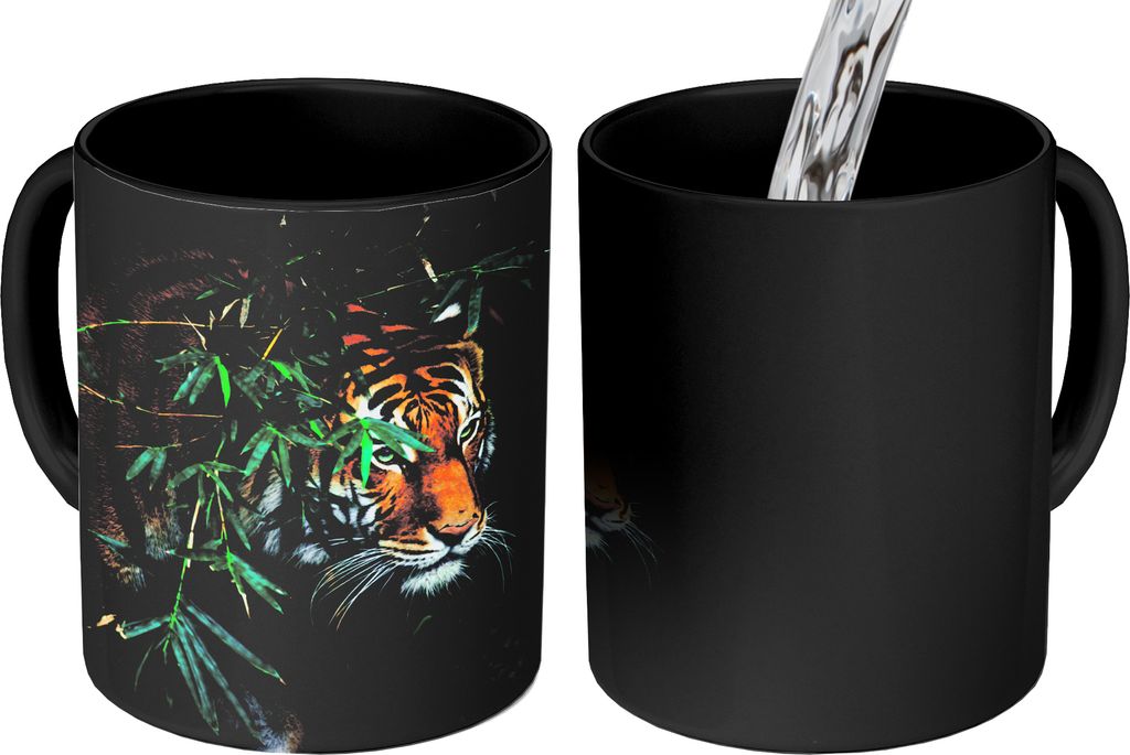 MuchoWow Zauber Tasse Zaubertasse Magic Tiger - Tiere - Dschungel 350 ml Farbwechsel Becher Geschenk Geschenkidee - Magic-Tasse - Fototasse - Ker...