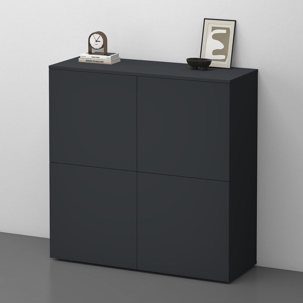 doporro Mobile Organizzatore Credenza Buffet in Legno con 4 Immagine del prodotto 