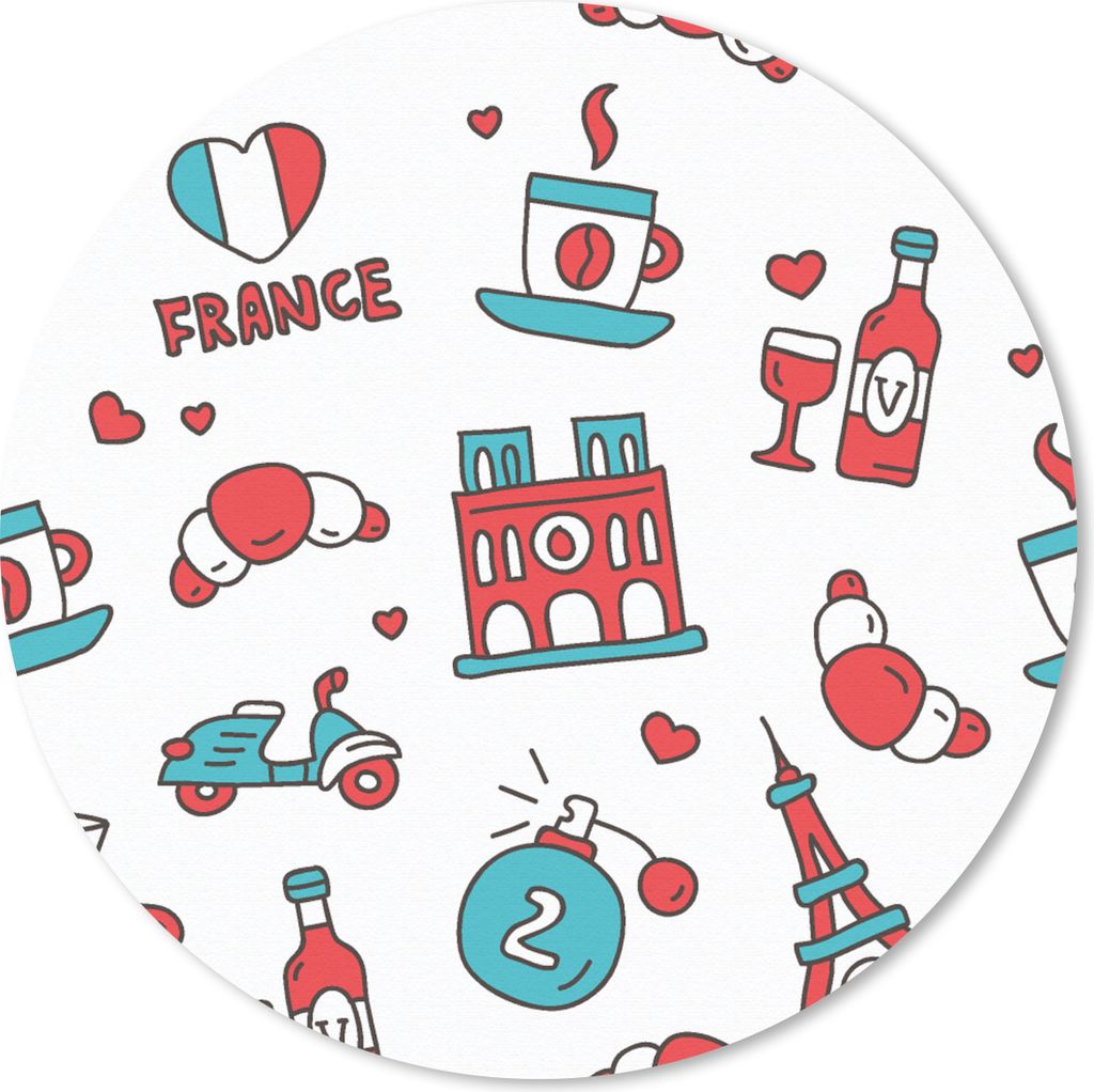 MuchoWow Mauspad Mousepad Muster - Frankreich - Flagge 50x50 cm - Mousepads - Maus Mat - Pad - Mausunterlage - Vinyl