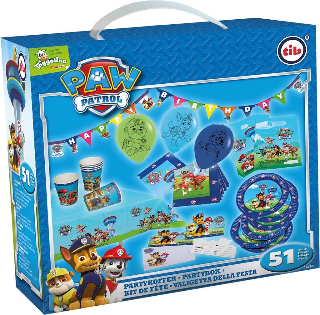 Paw Patrol blau Party-Koffer 51 tlg. Produktbild 