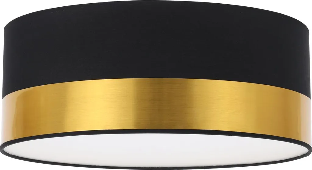 Plafoniera Elegance Plexi 40cm Nero e Oro: Luce d'Atmosfera E27 - 1