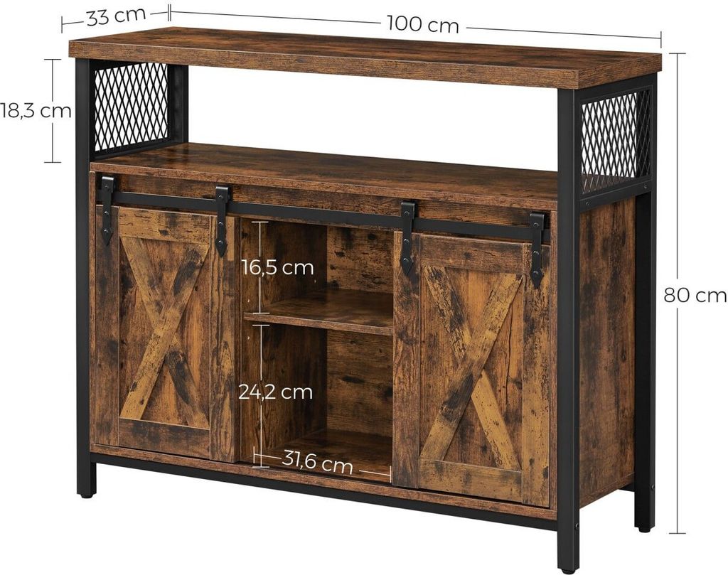 Průmyslový příborník s posuvnými dveřmi 100 cm LOFT Obrázek produktu 3